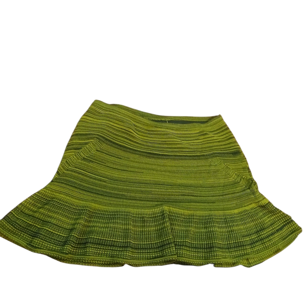 RACHEL Rachel Roy Green A-Line Knit Mini Skirt